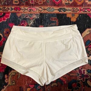 White Lululemon Running Shorts with Mesh Details size 12